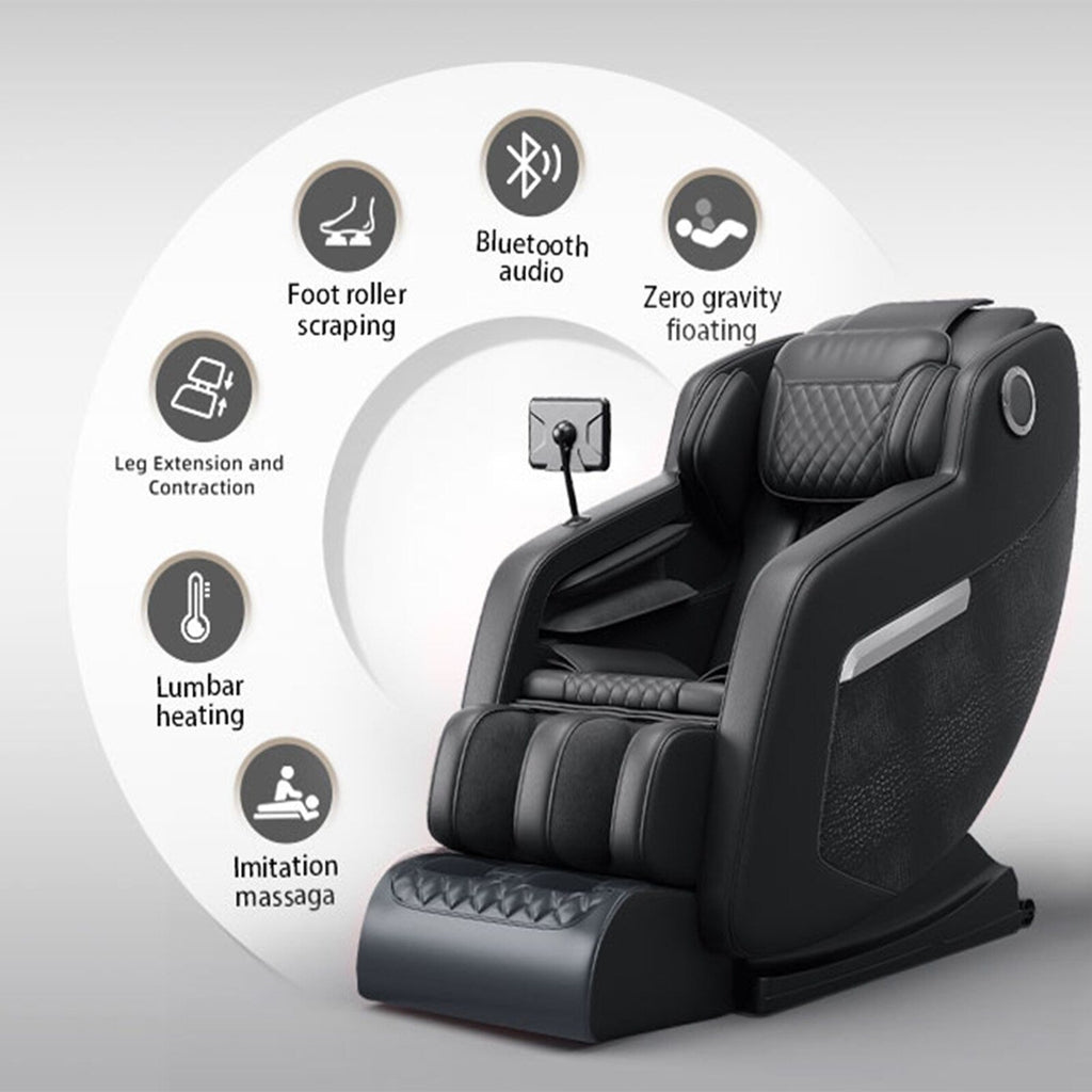 Fauteuil inclinable massant zéro gravité avec massage complet du corps, chauffage et audio Bluetooth intégré