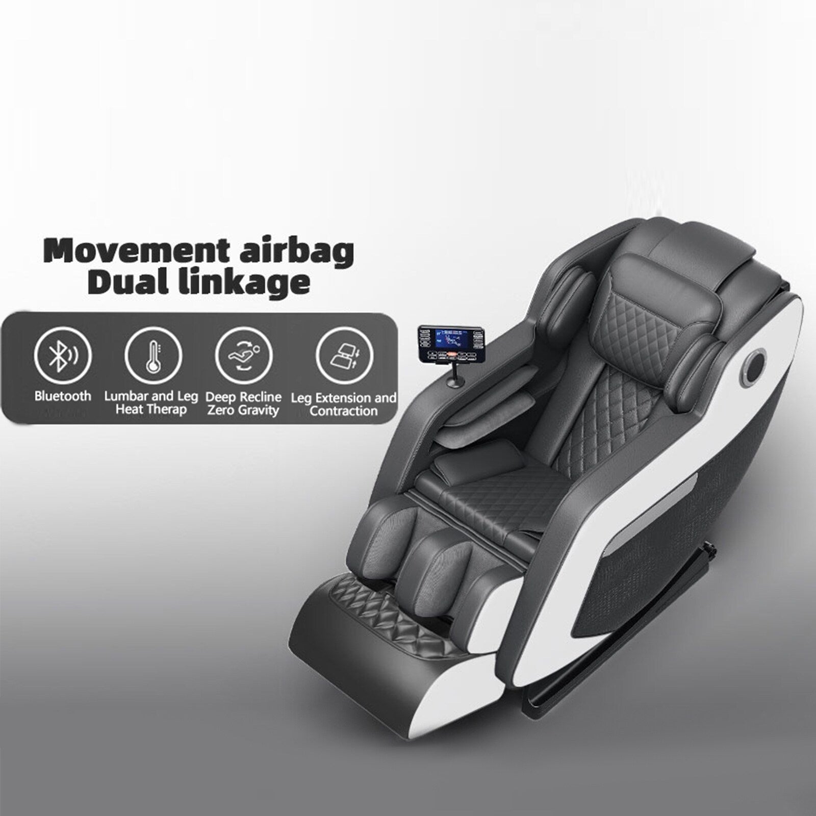 Fauteuil inclinable massant zéro gravité avec massage complet du corps, chauffage et audio Bluetooth intégré