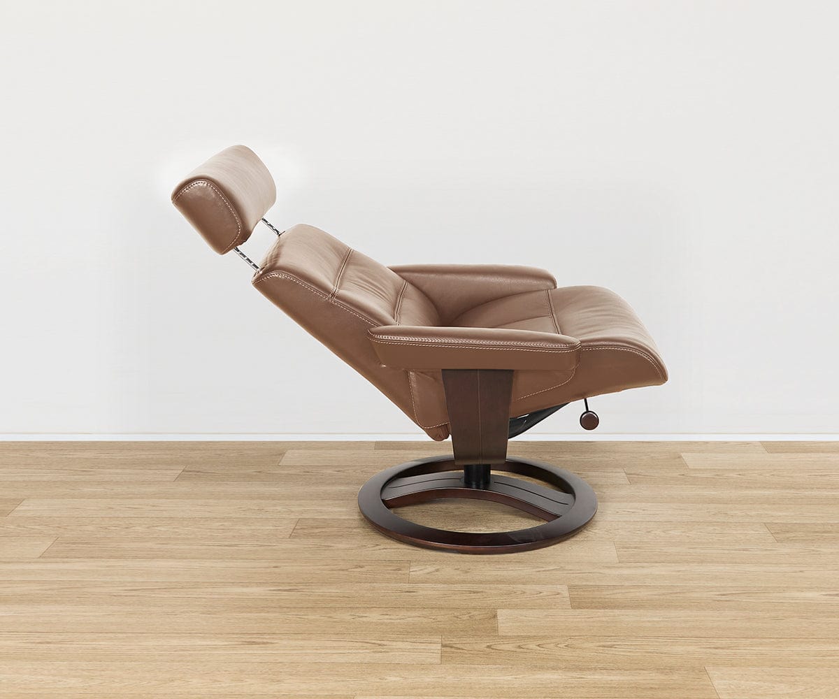 Fauteuil inclinable et ottoman en cuir Oswin