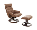 Fauteuil inclinable et ottoman en cuir Oswin
