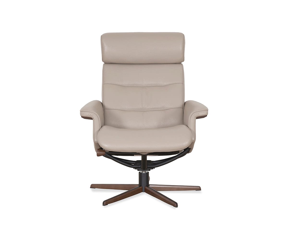 Fauteuil inclinable et ottoman en cuir Steffen