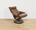 Fauteuil inclinable et ottoman en cuir Oswin