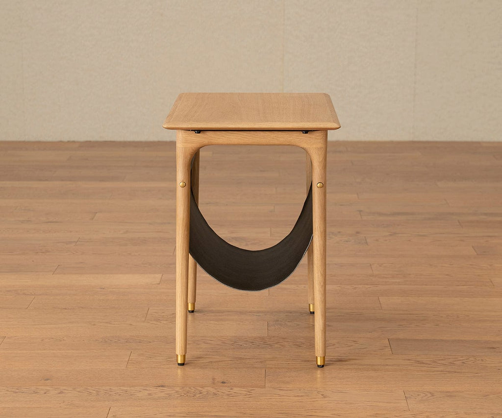 Table d'appoint Hendrick avec étagère suspendue II - Chêne blanc